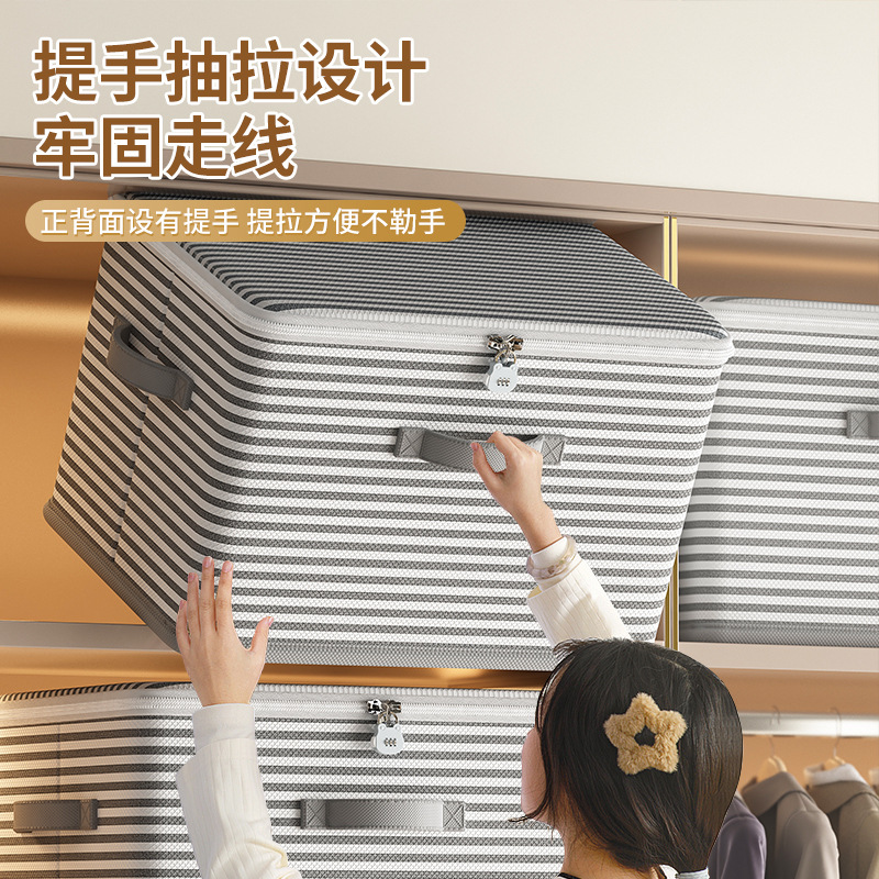 Cotton and Linen Storage Box Home Drawer Type Thickened Fabric Wardrobe Clothes Pants Storage Box Wardrobe Clothes Organizer Basket