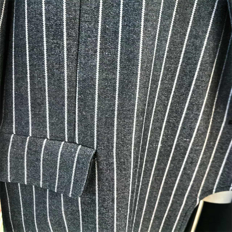 Spot Autumn and Winter Wide and Thickeneded Tr Stretch Stripesd Suit Suit Fabric Twill Stretch Fabric 1.5 Stripes Spacing
