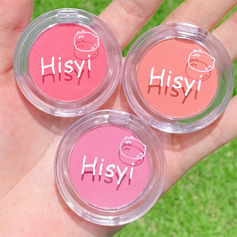 HISYI monochrome blush is not easy to fly powder, vigor, whitening, brightening, Rouge, three-dimensional base monochrome eye shadow for women