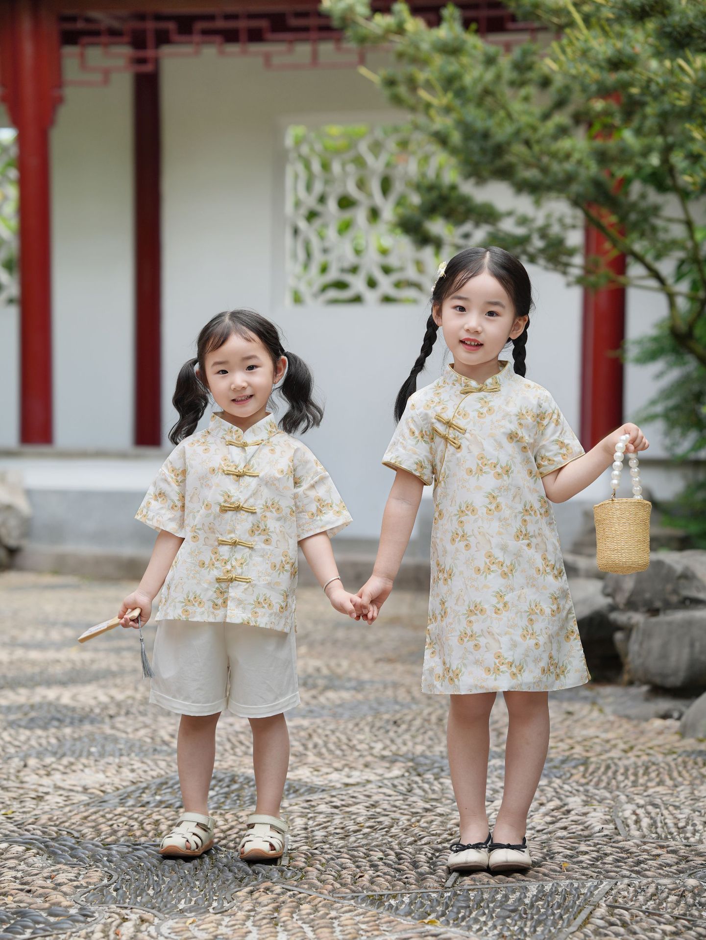 Платье чонгсам для девочек лето 2025 новое китайское платье для маленьких девочек
