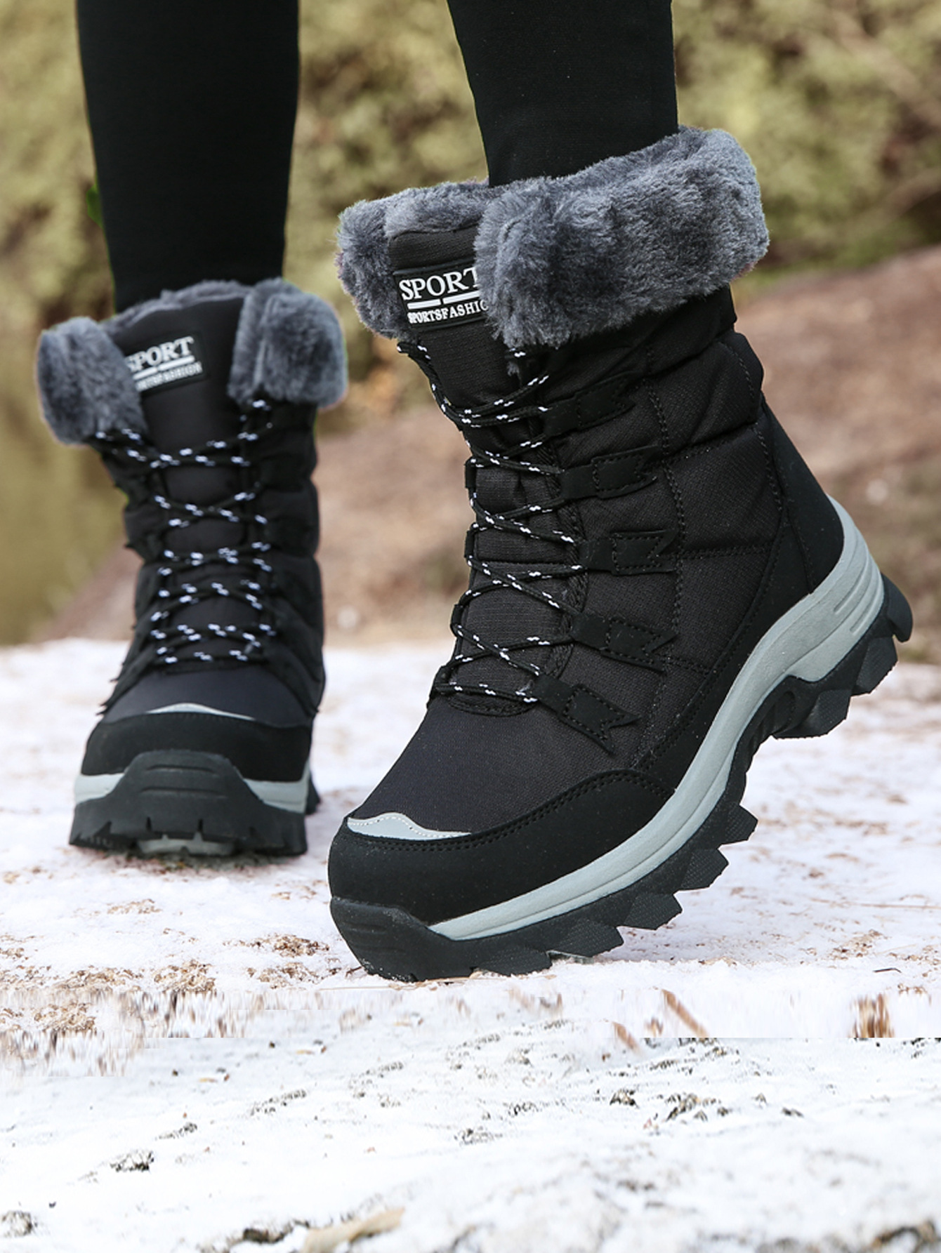 Cross-border Wholesale Winter Warm Snow Boots Women's fleece-lined Thickened Northeast Travel Cotton Boots Outdoor Mountaineering Boots Ski Boots