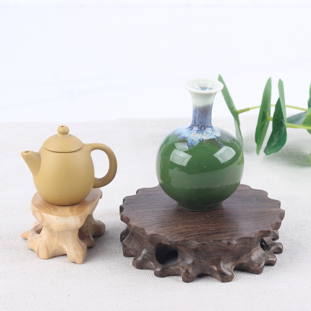 Rosewood Solid Wood Seal Root Carving with Irregular Base, Precious Stone, Jade, Agate, Walnut Small Vase with Irregular Base, Special Price