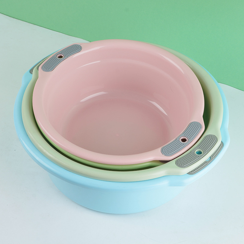 Double-Ear Plastic Basin Household Washbasin Adult Laundry Basin Gift Plastic Washbasin Printed Logo Manufacturer Wholesale