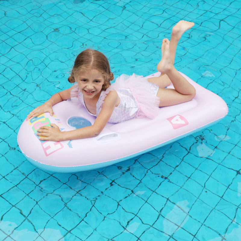 Manufacturers selling inflatable surfboards children's floating water toys Mount floating bed learning swimming puppy floating board