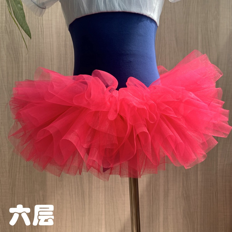 Children's Tutu Skirt Princess Female Short Six-Layer Mesh American Net Ballet Toddler Tutu Skirt Hundred Performance Organza