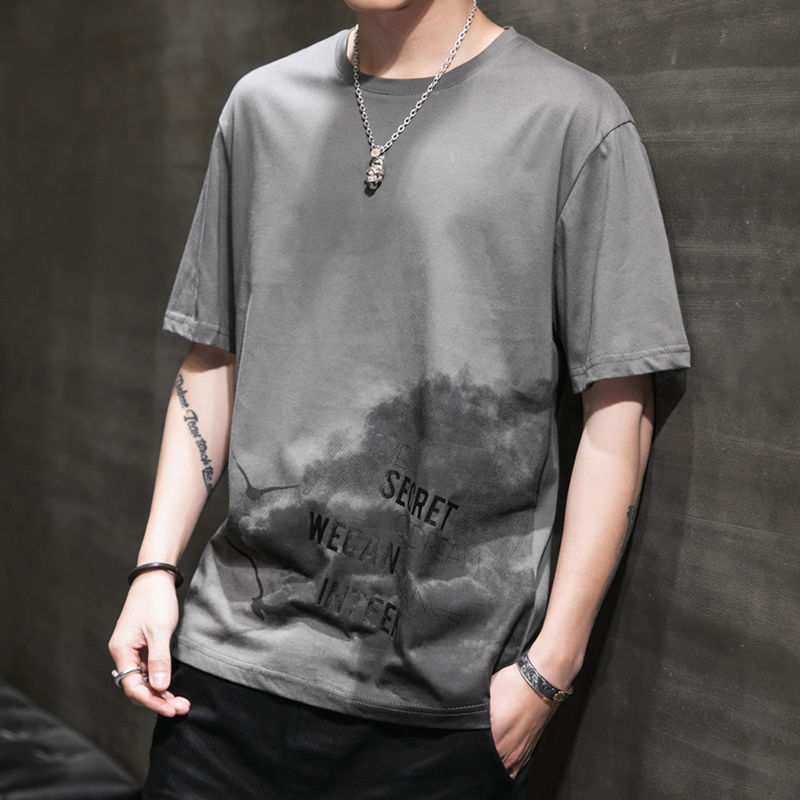 Men's Short-sleeved T-shirt Summer Trendy T-shirt Loose Fashionable Brand Style Youth Men's Half-sleeved T-shirt Top Clothes