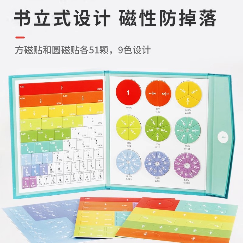Magnetic Score Disc Teaching Aware Primary School Grade 3 Score Operation Learning Disc Magnetic Score Demonstrator Mathematics Enlightenment