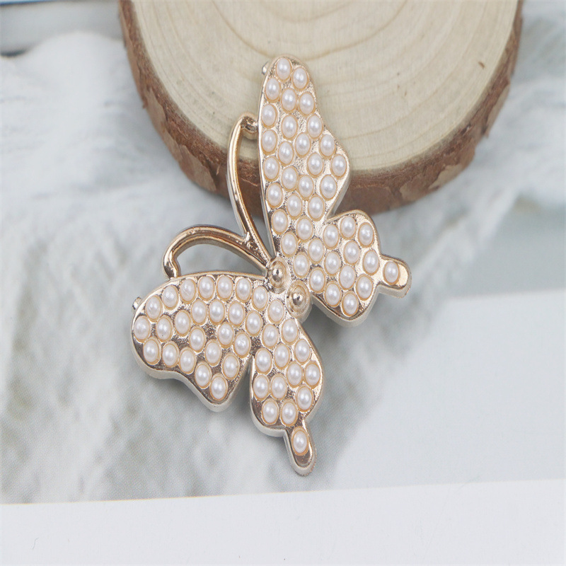 Diamond Butterfly Resin Accessories Pearl Hair Accessories Handmade Hair Accessories DIY Bag Crocs Mobile Phone Case Patch