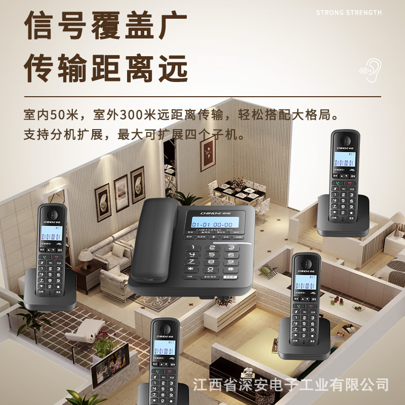 Zhongnuo W129 Digital Cordless Phone Fixed Landline Office Home Use One-To-One Handset Telephone
