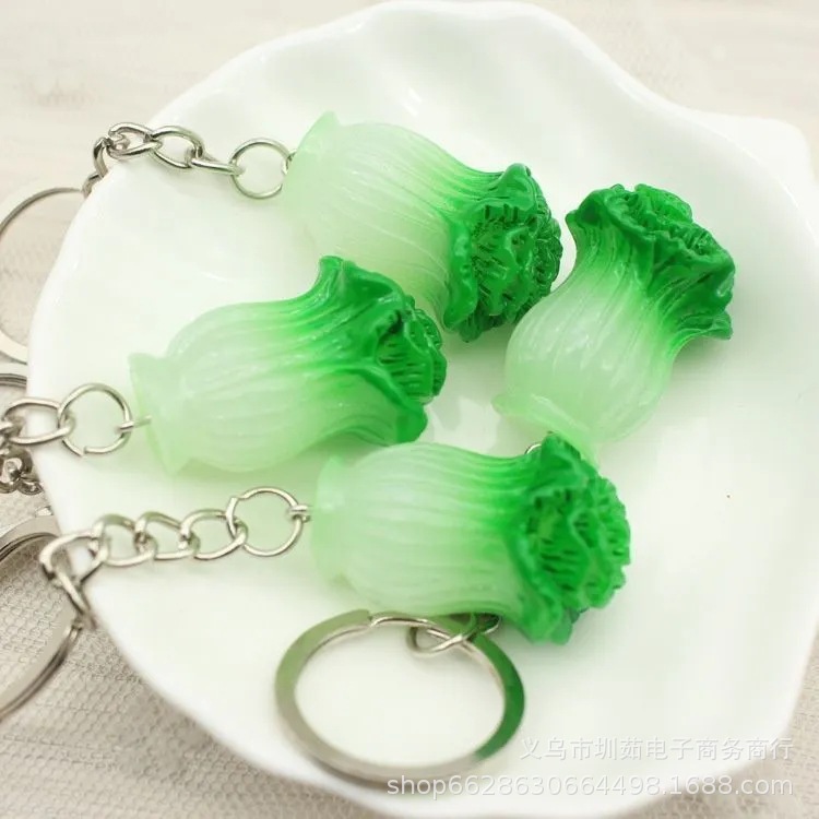 Personalized Creative Artificial Food Vegetables Cabbage Keychain Pendant Accessories Small Gifts