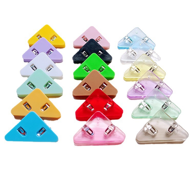 Internet Red Triangle Clip Student Test Paper Storage Side Angle Clip Folder Stationery Book Anti-roll Artifact Office Long Tail