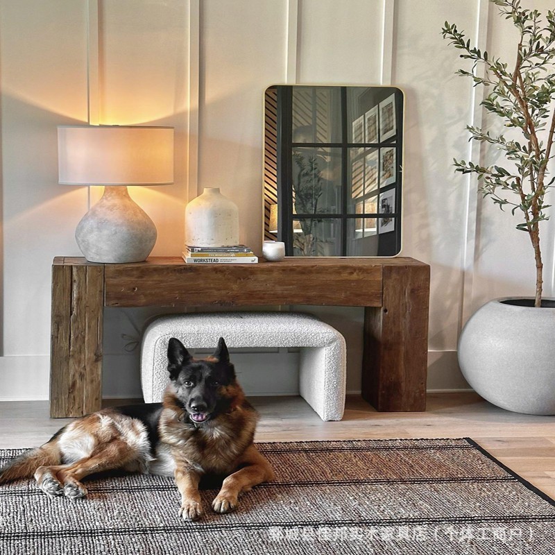 New Chinoiserie Old Elm Entrance Table Living Room Wall Case Table Solid Wood Strip Case Foyer Offering Table Incense Case Strip Side Cabinet