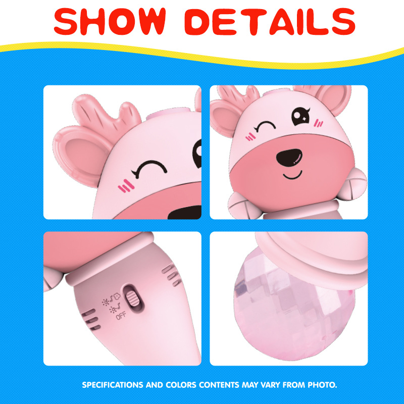 Children's Bubble Stick Cartoon Electric Colorful Light Music Meng Le Mouse Blowing Bubble Stick Fun Handheld Outdoor Toys