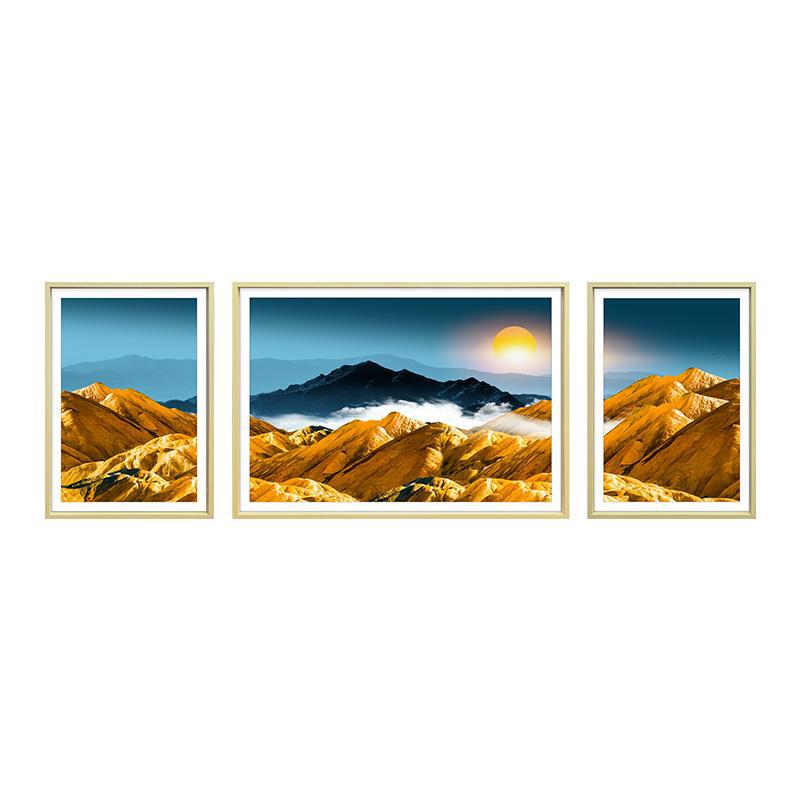 Painting Room Sofa Background Wall Mural Modern Minimalist Decorative Painting North Sanlian Sunrise Golden Mountain 53