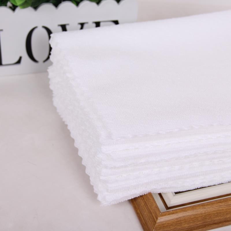 Disposable white towel wholesale warp knitted trimming absorbent lint-free restaurant hotel pedicure bath bath room