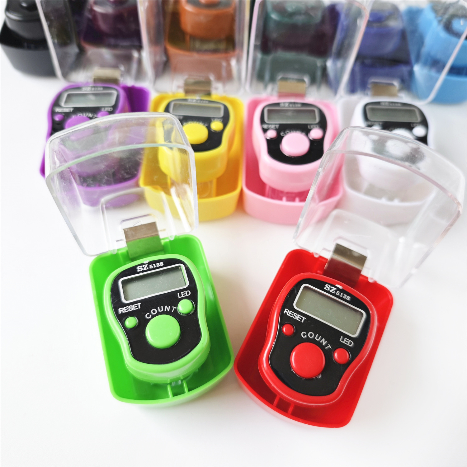 Оптовая продажа нового светящегося счетчика цифровой дисплей кольцевой счетчик на палец