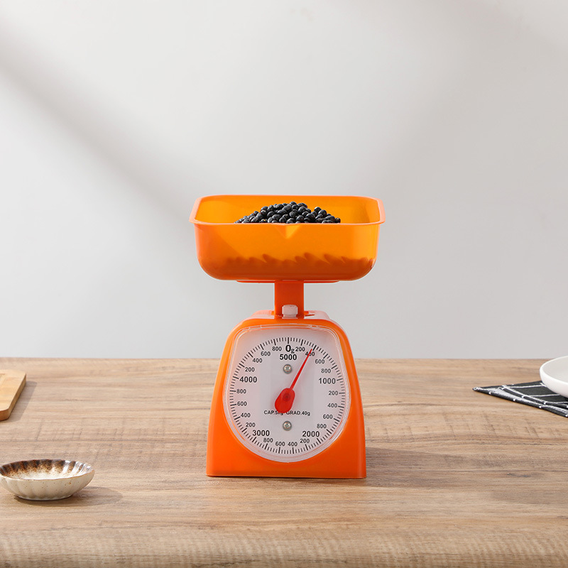 Mechanical small square kitchen spring food scale household scale plastic dial scale fruit plate scale household pointer spring scale