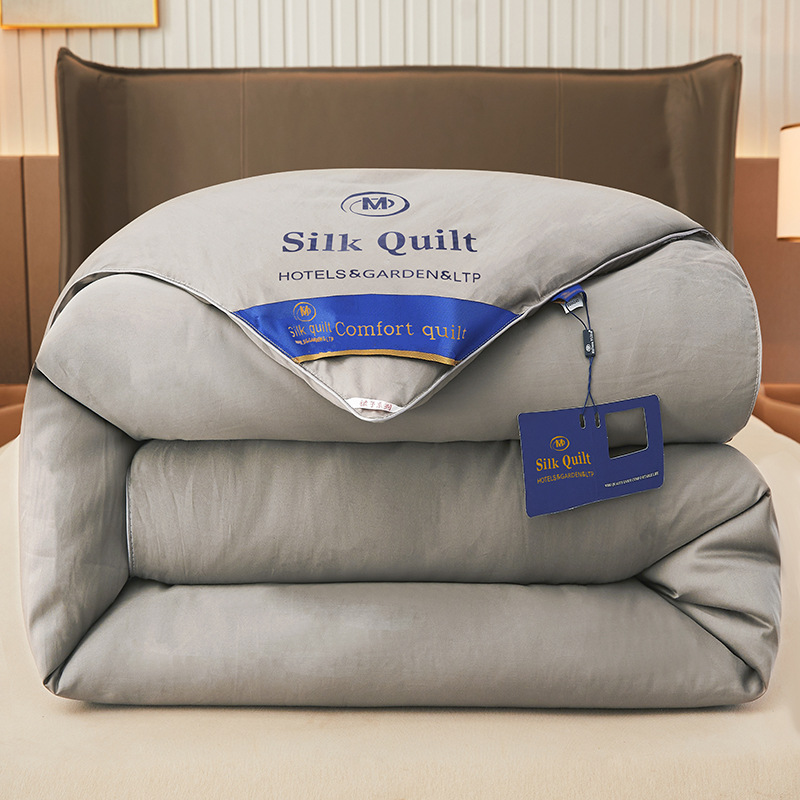 Hotel Silk Cotton Quilt for All Seasons, Spring, Autumn and Summer Cool Quilt, Household Thickened Double Winter Quilt, Student Quilt Core Wholesale