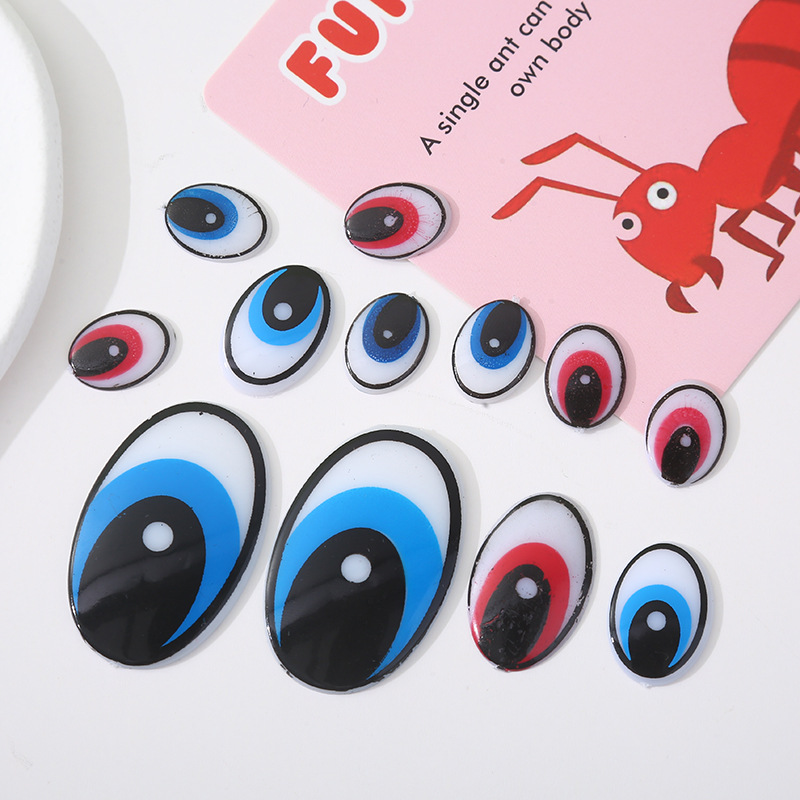 DIY аксессуары для игрушек черно-белые мультяшные глаза, ультралегкая глина, резиновая цветная масса, пластиковые красные глаза