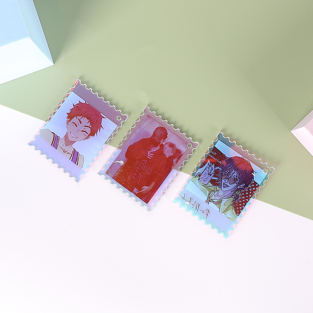 Яркий акриловый штамп с индивидуальным радужным принтом и анимационным персонажем, аксессуары для подарков