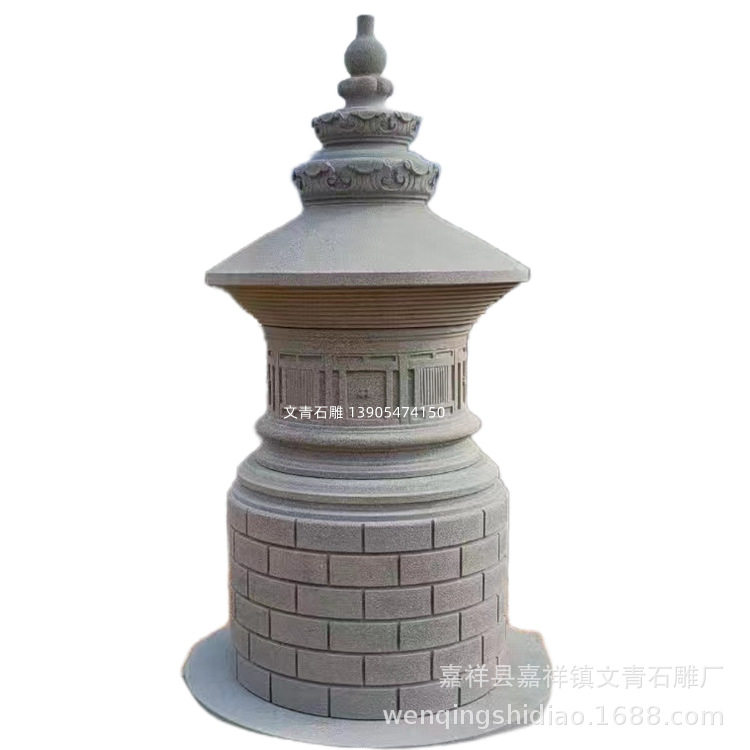 Processing Relic Pagoda Temple Bluestone Multi-Layer Outdoor Stone Carved Pagoda Material Is Strong and Weather-Resistant and Affordable