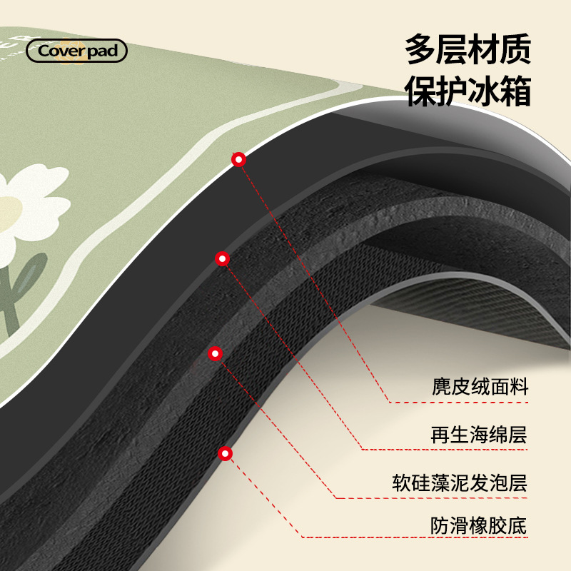 Refrigerator Top Cover Cloth Dust Cloth Mat Waterproof Oil-proof 2024 New Single and Double Door Washing Machine Dust Cover Towel