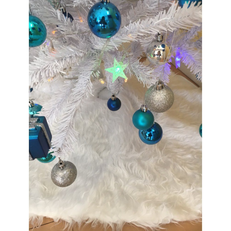 Hot Christmas tree Dress Pure White Long Hair Christmas Holiday Decorations Christmas tree skirt