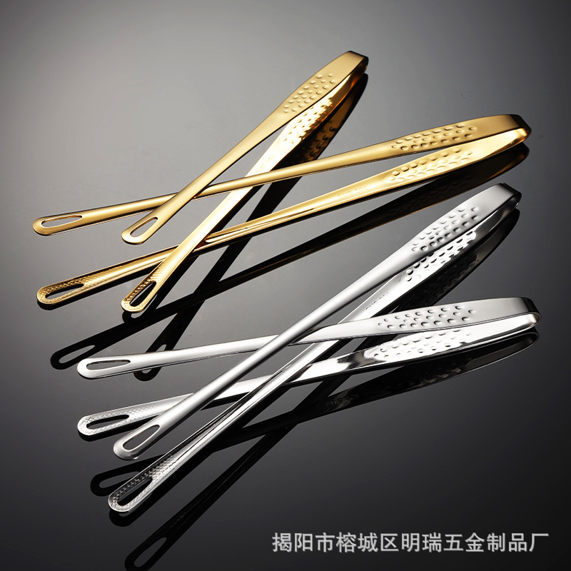 Korean style barbecue clip edible stainless steel barbecue clip steak clip Golden buffet barbecue clip lengthened bread clip