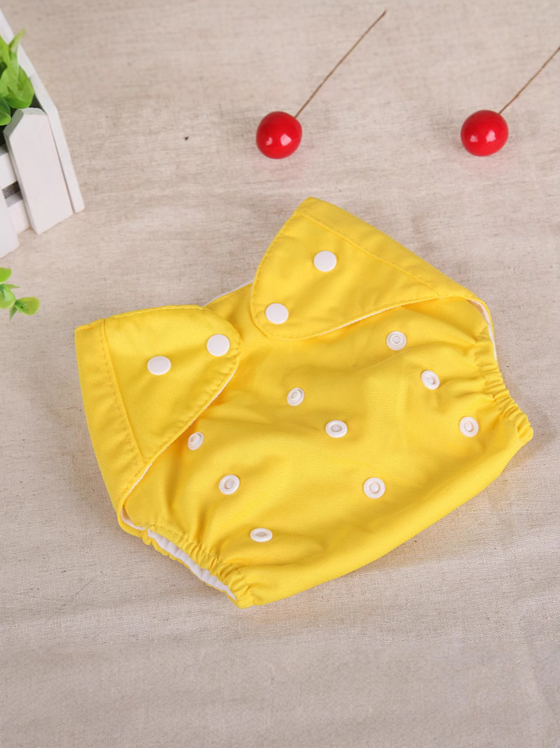 Foreign Trade Baby Baby Waterproof Diaper Pants Solid Color Snap Cloth Diaper Pants Cross-border Adjustable Diaper Pants 0-1.5 Years Old