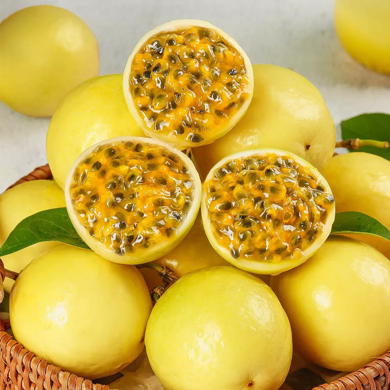Hainan Qinmi No. 9 Golden Passion Fruit Seasonal Fresh Large Fruit Golden Fruit Non-Purple Passion Fruit Whole Box Batch