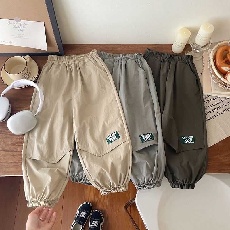 Boys' pants thin children's summer overalls large children's quick-drying trousers boys casual pants trendy wholesale children's clothing
