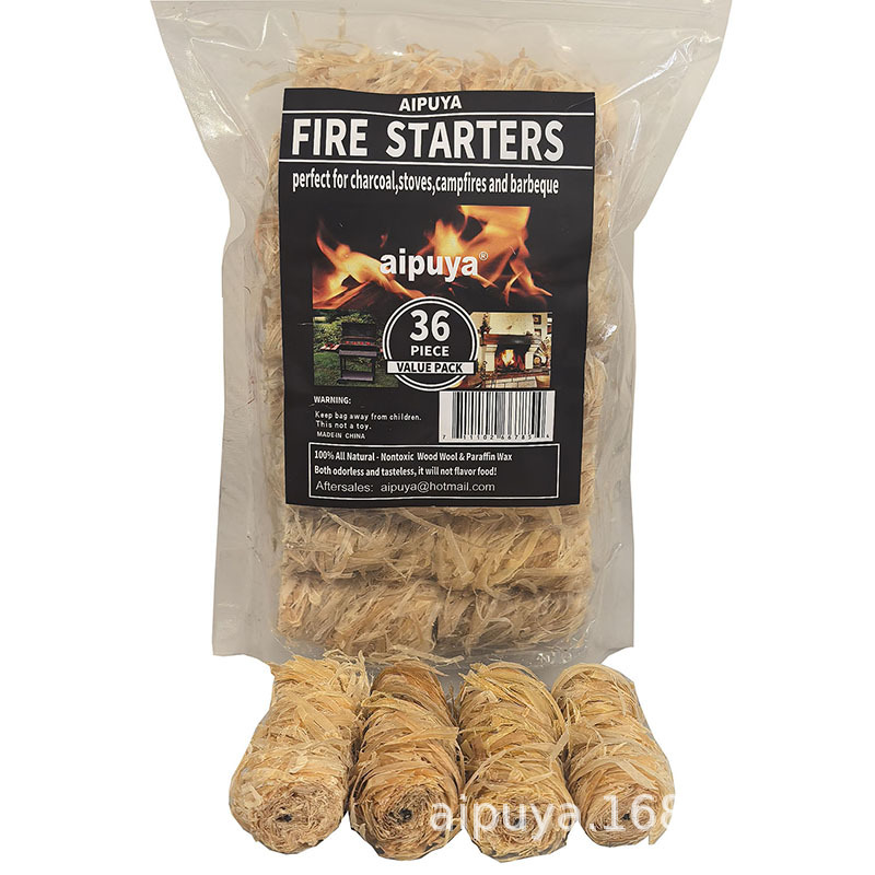 Древесные стружки для розжига, натуральные восковые деревянные палочки, воск для барбекю, уголь для камина