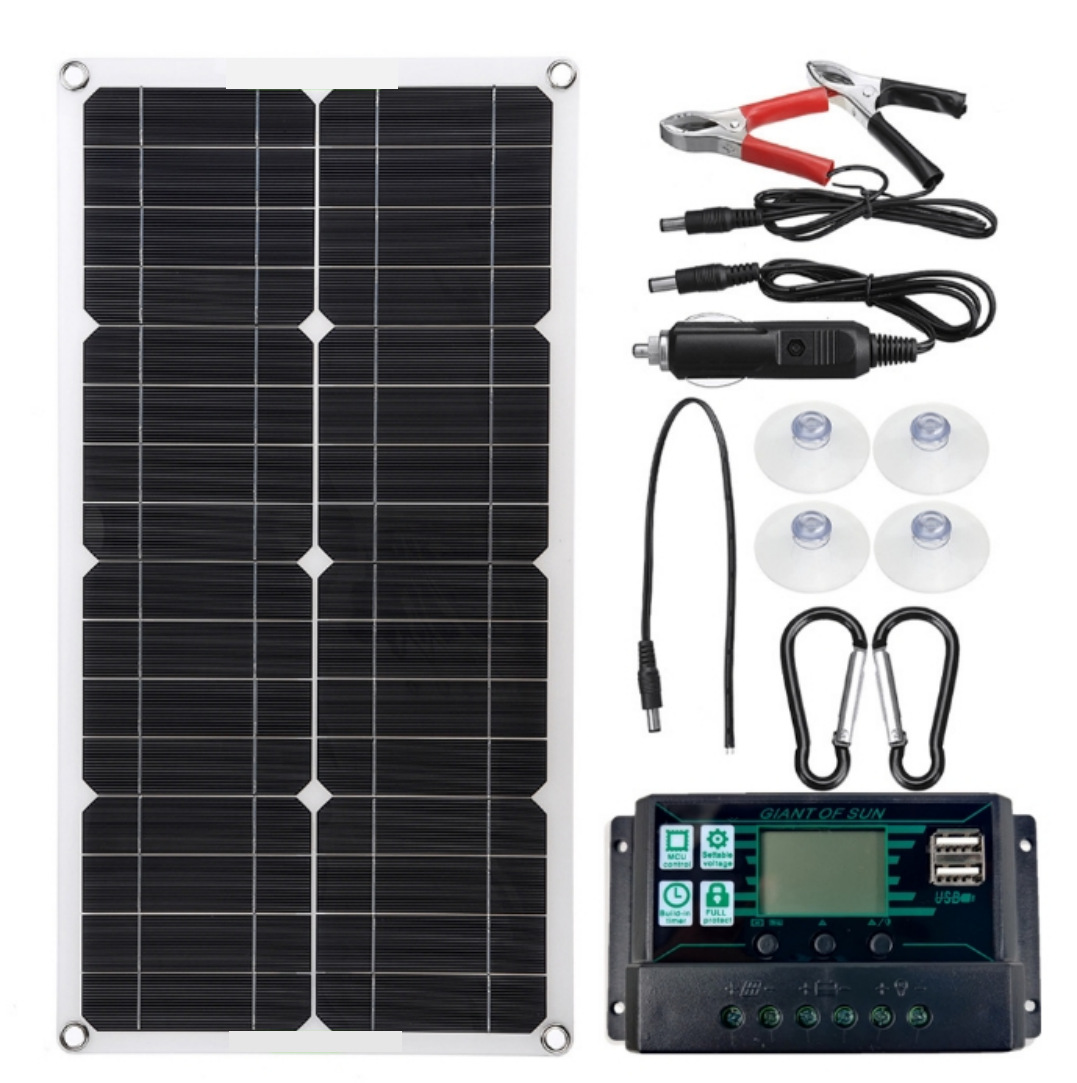 Солнечная панель, контроллер 100Вт, 25Вт для зарядки автомобиля, контроллер 12В-24В