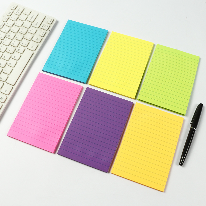 Ins Sticky Note Simple Style Horizontal Line Japanese Style Student Notebook Colorfulful Cute Creative Tearable Line Paper