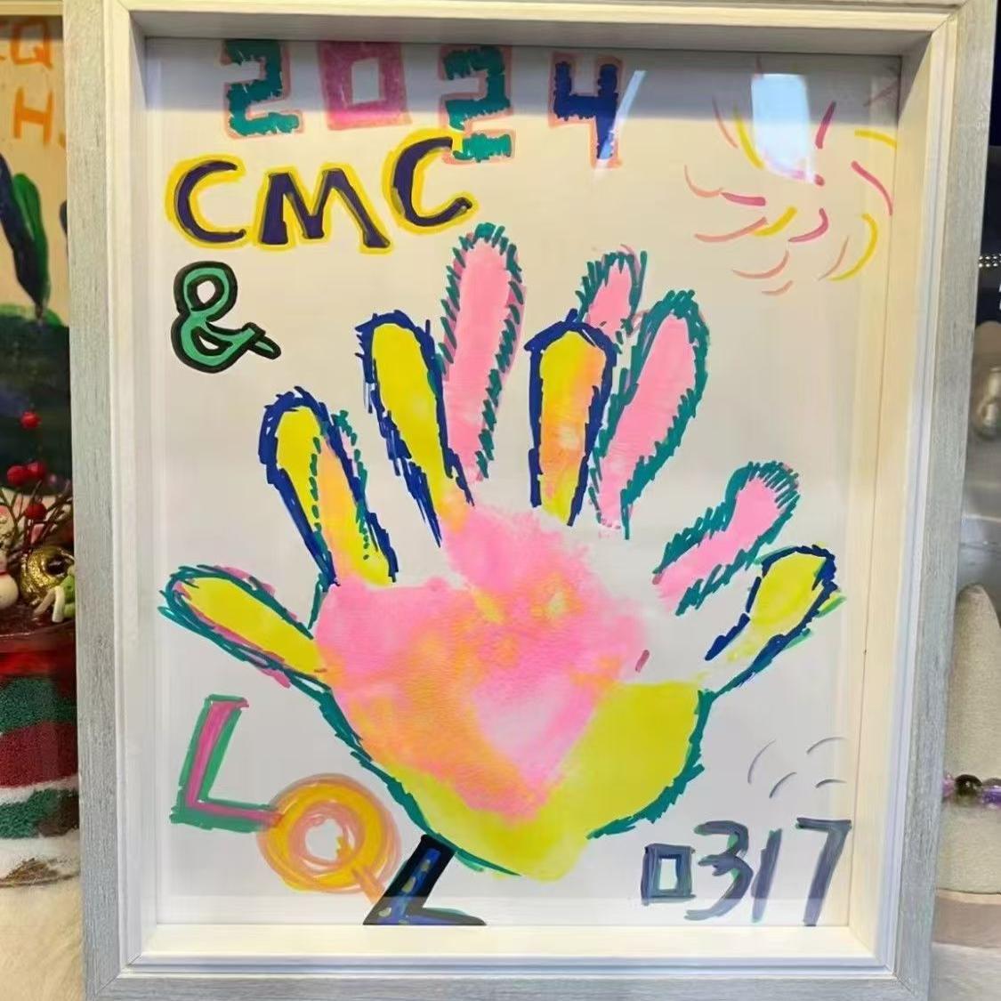 Handprint Painting DIY Couple Handmade Photo Frame Best Friend Gift to Boyfriend Girlfriend Chinese Valentine's Day 520