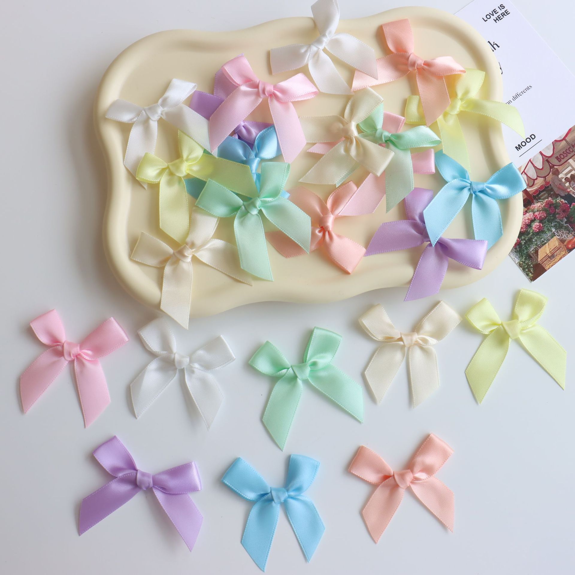 in stock 1.5CM Wide Ribbon Hand Tie Bow Heaven and Earth Cover Gift Box Decorative Bow Socks Bow