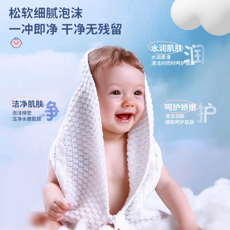 Baby Specializes in Shampoo for Kidsren Aged 3-12 Years Old, Large Bottle for Older Kidsren, Men and Women, Family Size Two-In-One Shower Gel