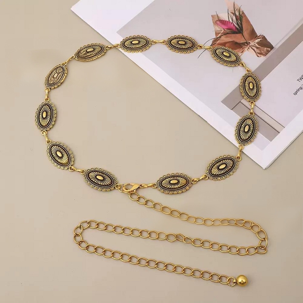 Vintage Metal Waist Chain Accessories Chain dress Belt Women's High-end Sense New Fashion All-match Skirt Thin Belt