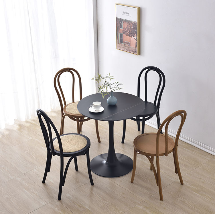 Dining Chair Retro Solid Wood Chair Home Medieval Rattan Back Chair Restaurant Study Furniture Snet 18 Chairs