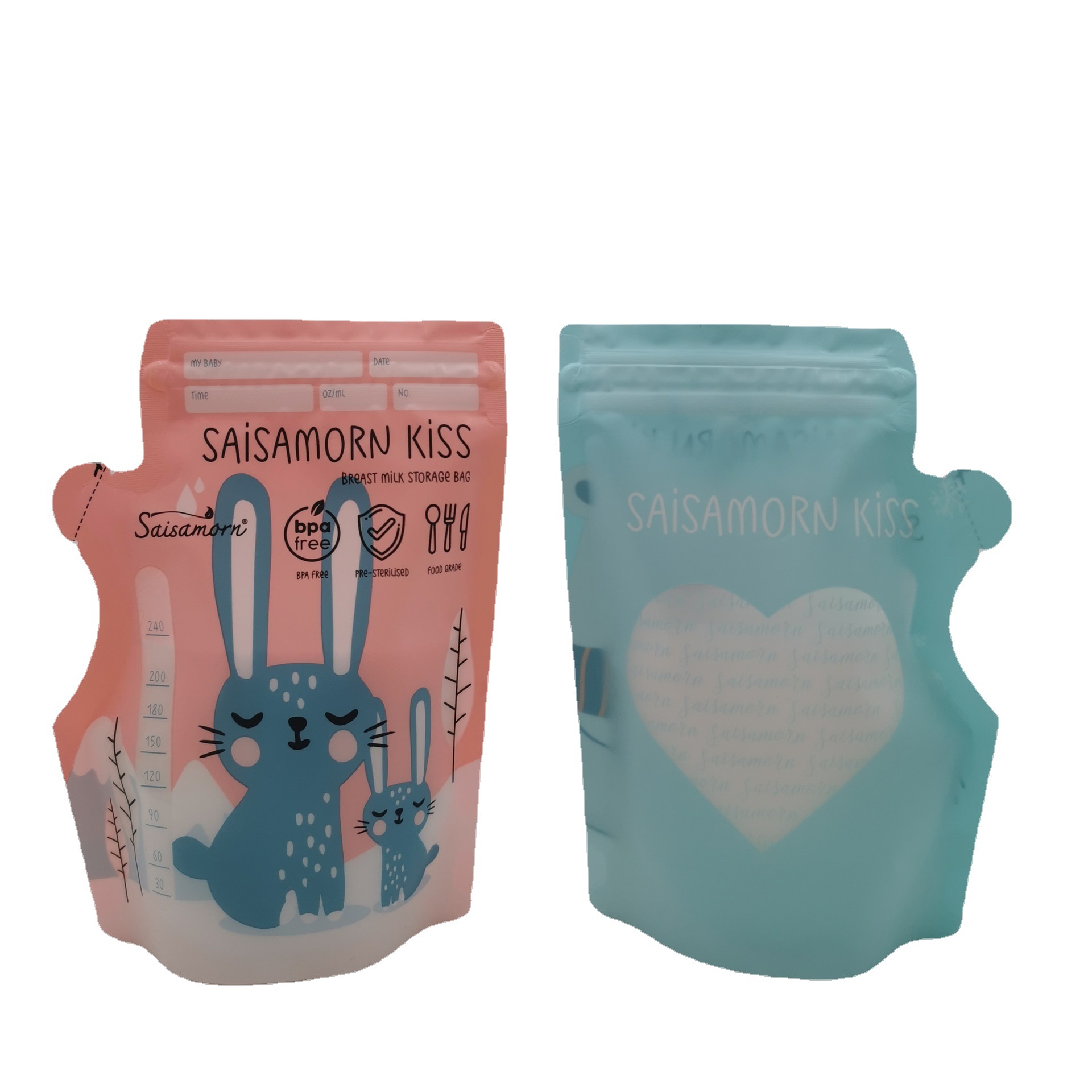 Export Malaysia 5oz 8oz breast milk bag electron beam sterilized milk storage bag food grade material milk storage bag