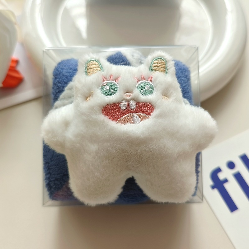 Cartoon one-eyed monster with big eyes and big mouth strange towel children's washing towel towel baby kindergarten square towel