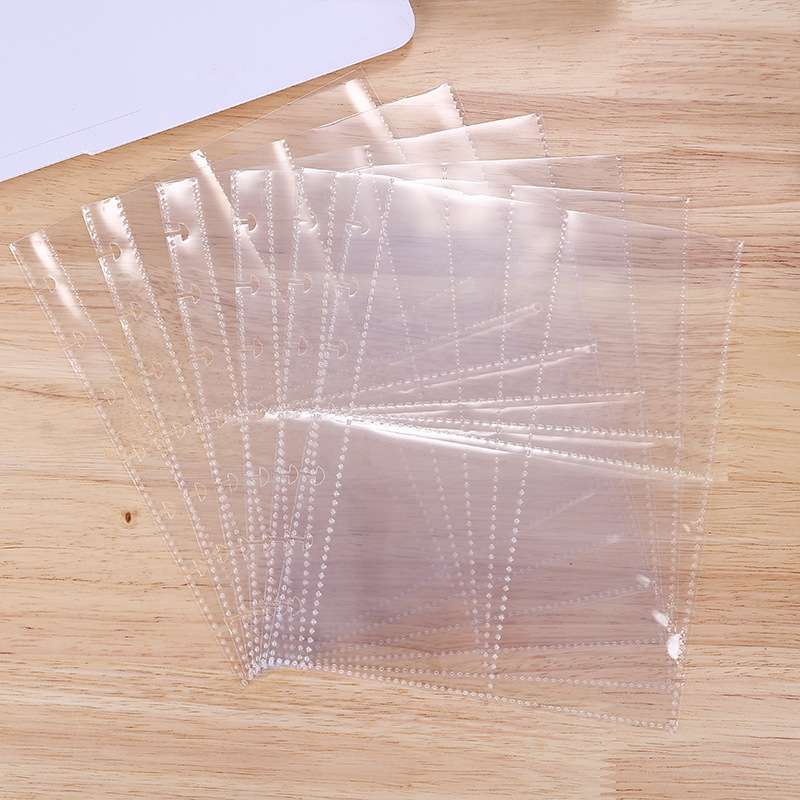 7-hole four-square mushroom hole card book inner page transparent small cartoon business card star-chasing photo storage card set inner page