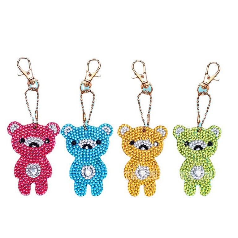 2021Diy Full Diamond Painting Keychain Cartoon Owl Car Bag Decoration Small Pendant Cross-Border Supply