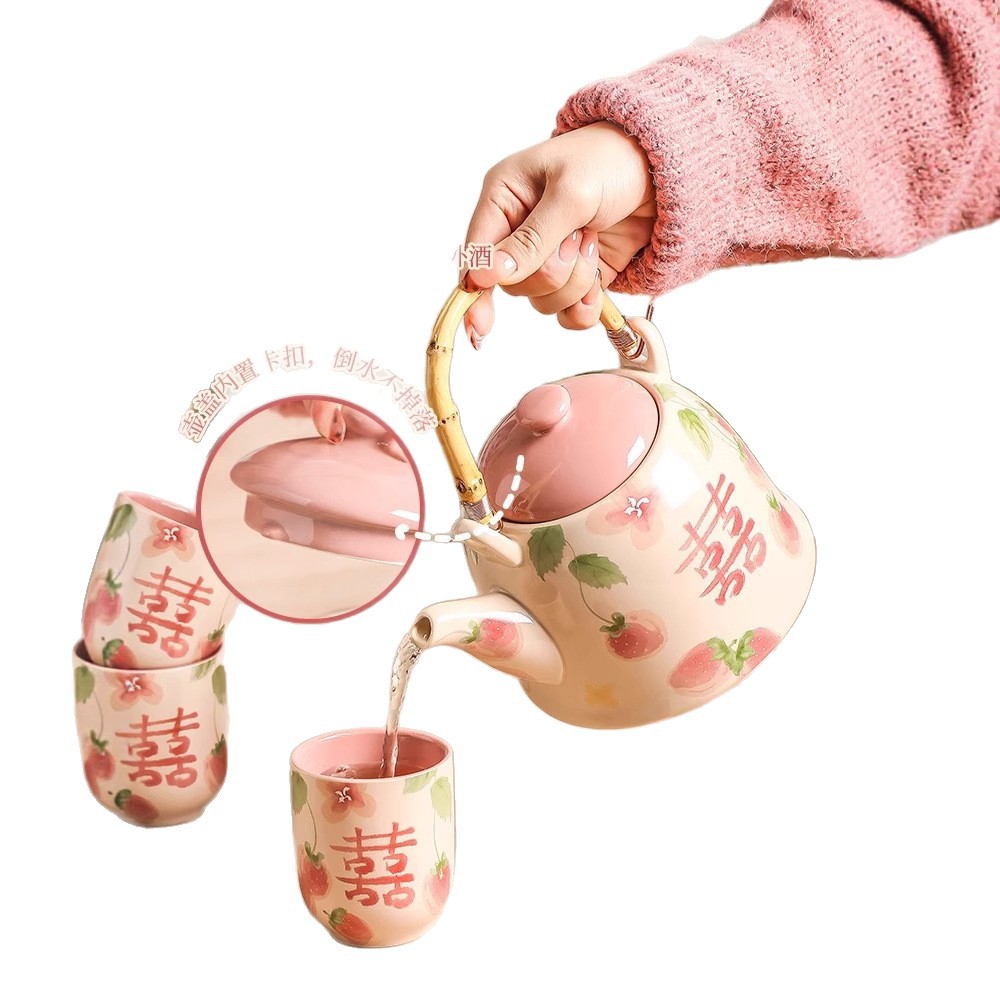 Teapot Set Mug Ceramic Home Housewarming New Home Engagement Newlywed Wedding Gift Bride Gift Cup Tea Set