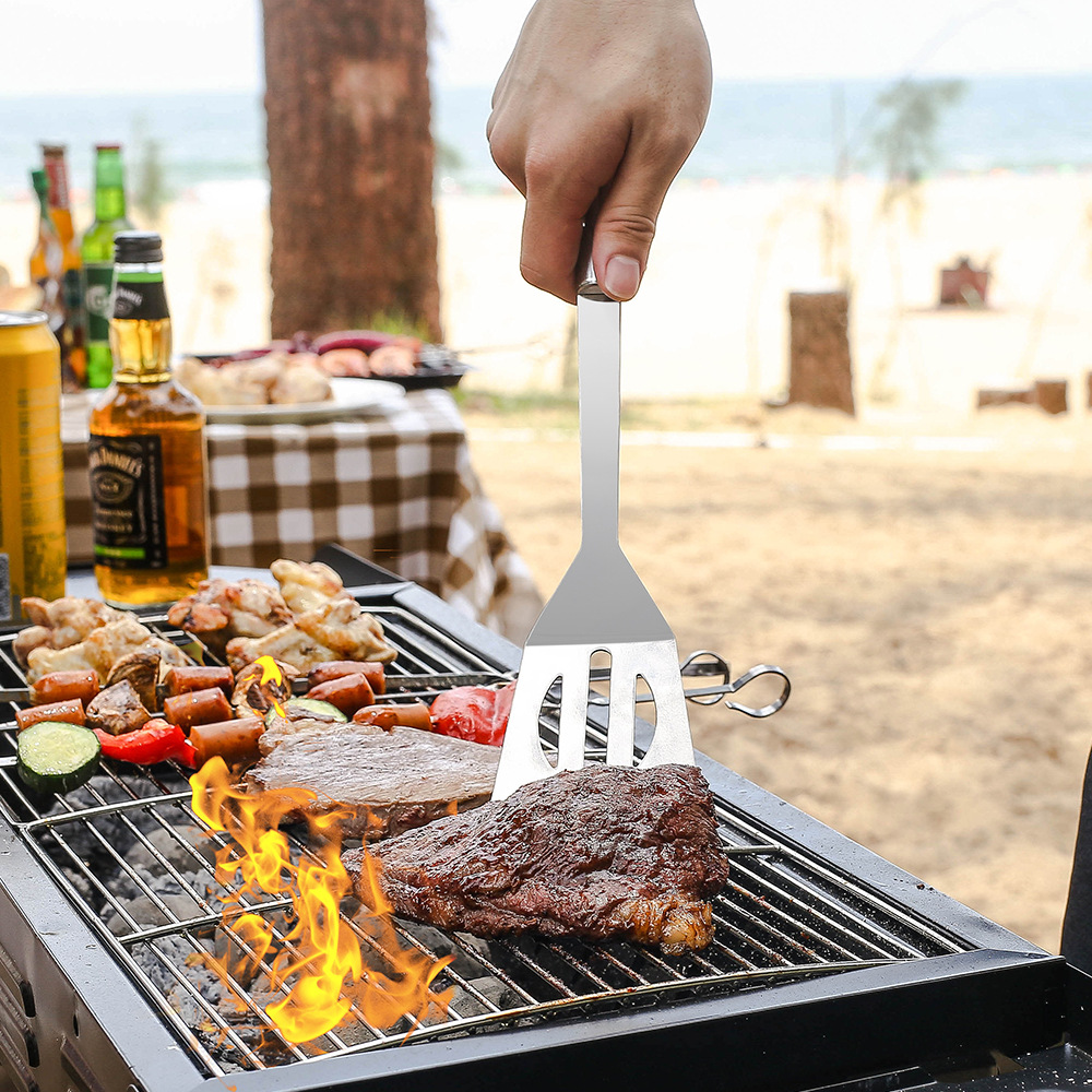 Cross-Border Carton Barbecue Tool Set Stainless Steel Fork and Spatula Clip Outdoor Grill Set Full Set of Household Combinations 21 Pieces