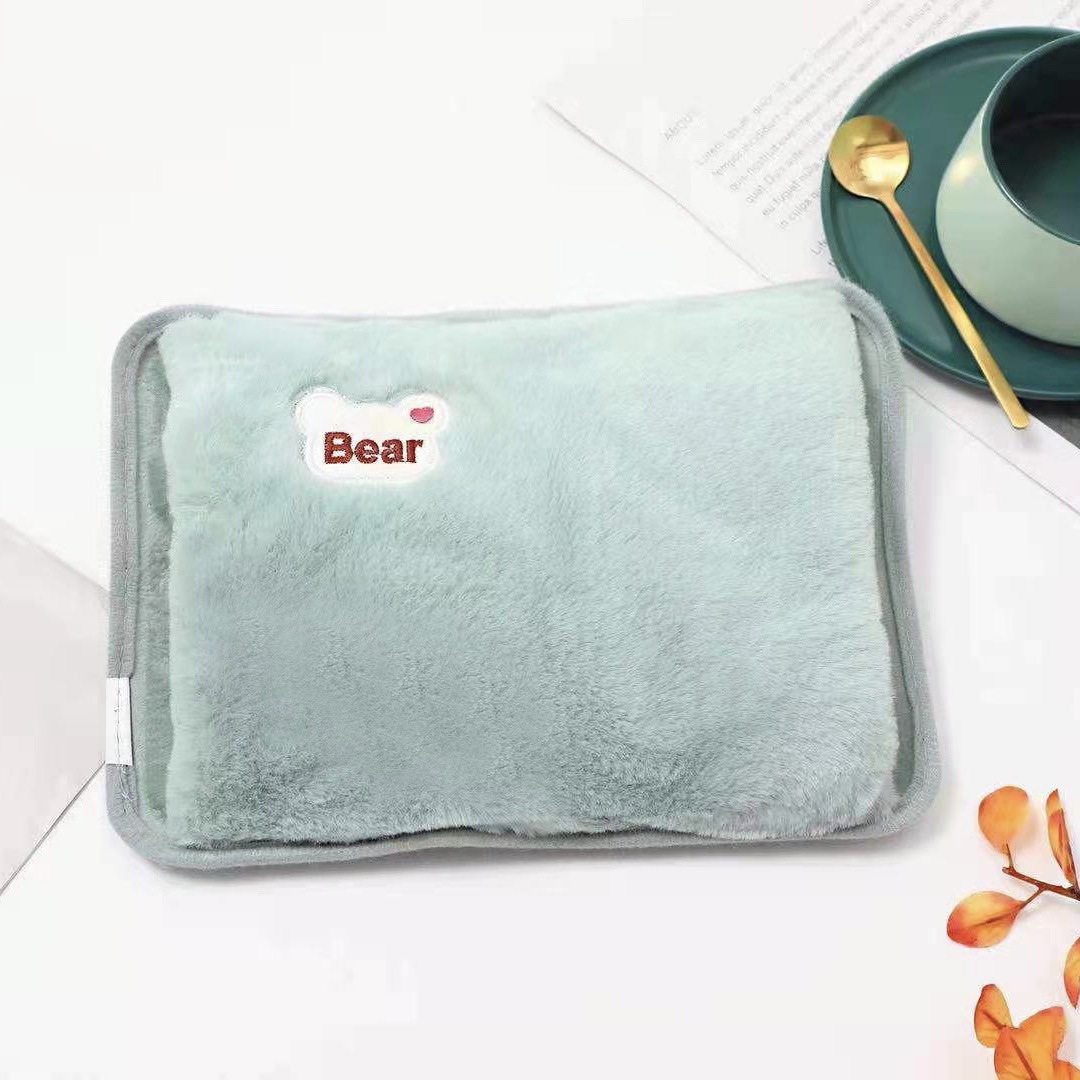 Non-National Standard Spot Cross-Border Cartoon Rechargeable Hot Water Bottle Embroidered Bear Head Can Be Inserted into Hand Warmer Cross-Border European Standard