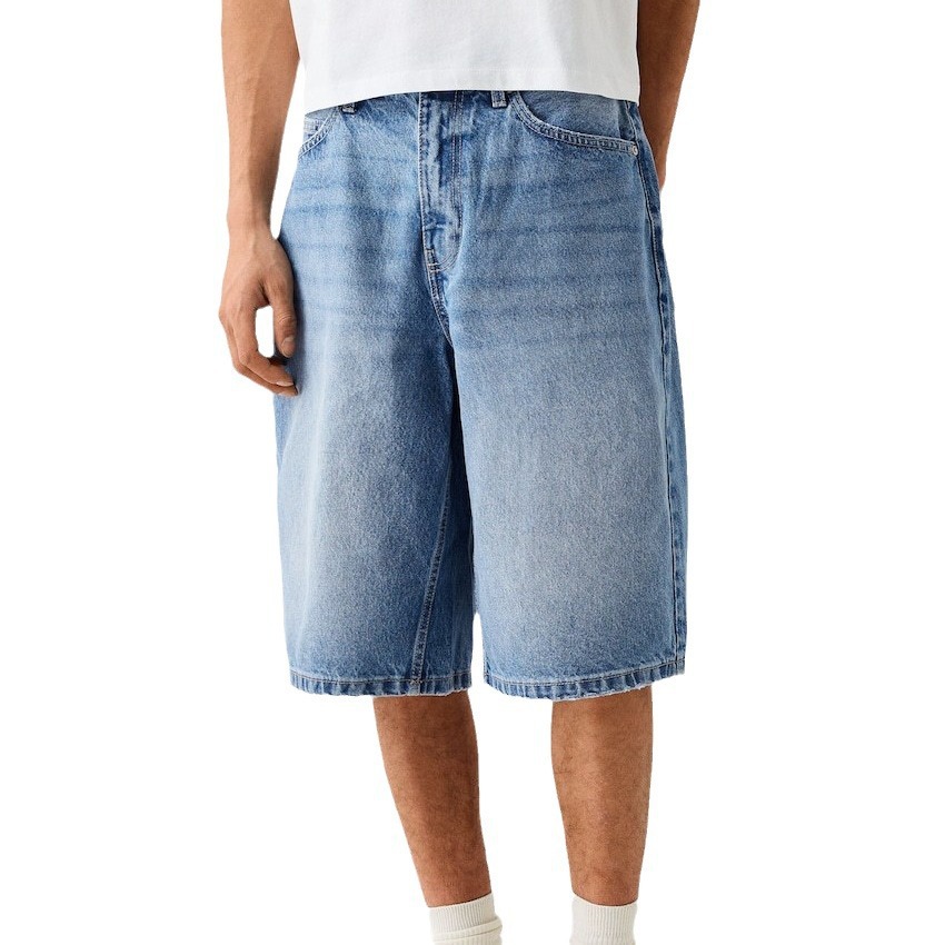 Cross-Border Exclusive Supply of European and American Men's Denim Shorts Amazon Aliexpress Men's New Denim Mid-Pants New Style