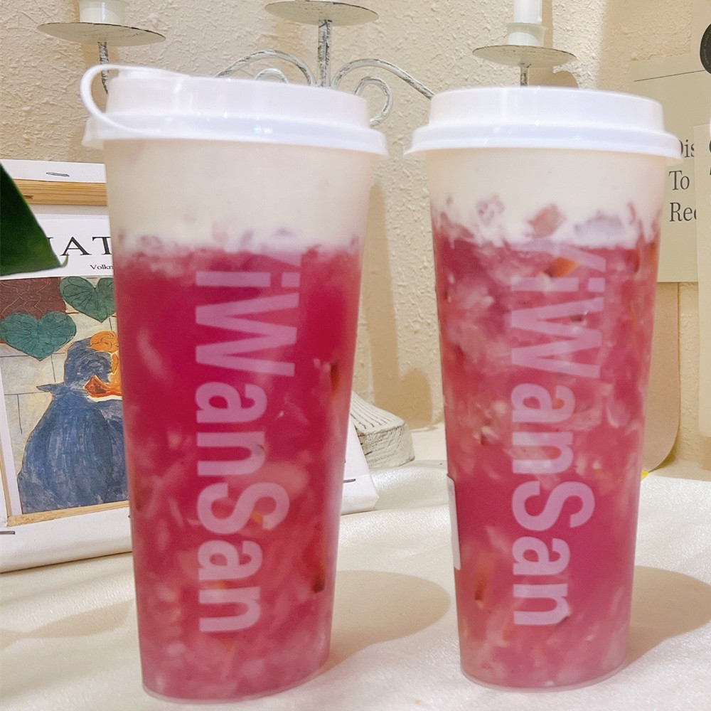 Net red 90 caliber disposable milk tea cup wholesale plastic cup frosted injection molding cup cold drink cup frosted milk tea cup