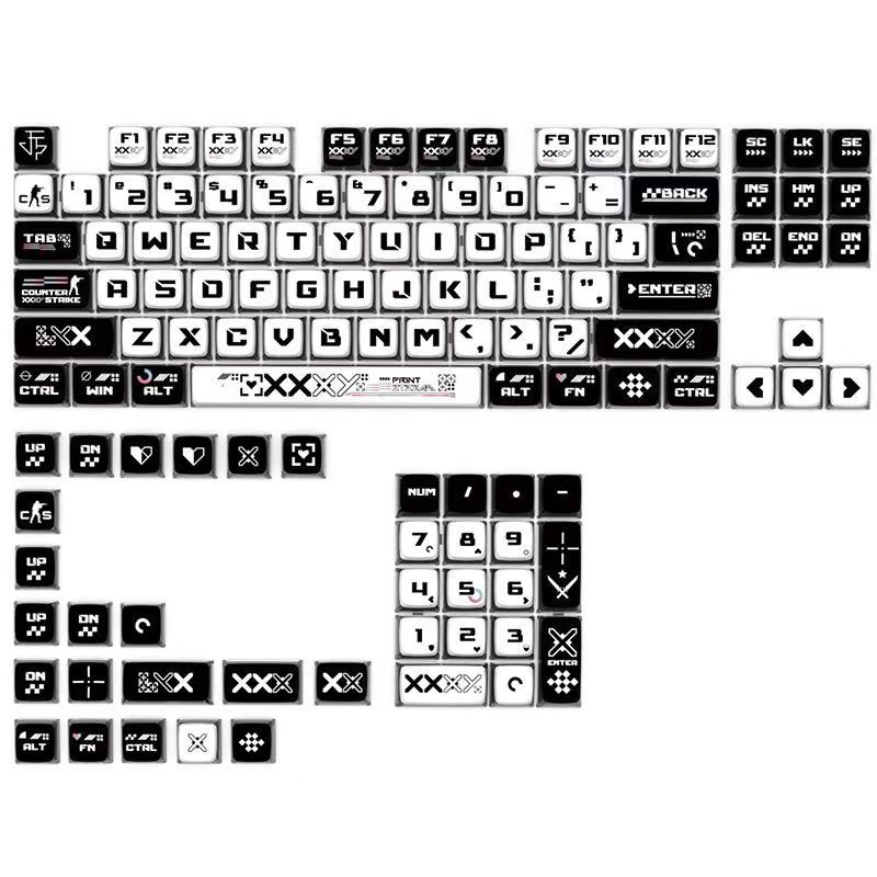Pudding four-sided transparent color sublimation small full set of key caps customized mechanical keyboard transparent printing key caps