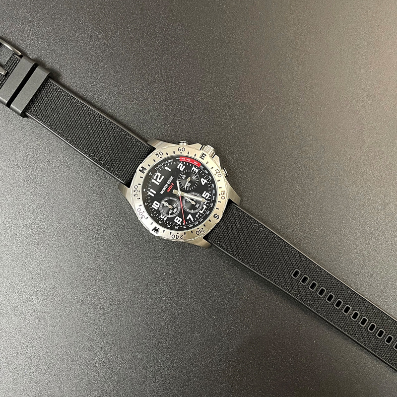 Outdoor Sports Stainless Steel Digital Watch Three-Eye Timing Pointer Type Solar Charging Watch Custom Logo'